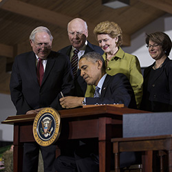 President Obama signs the Farm Bill in East Lansing, MI